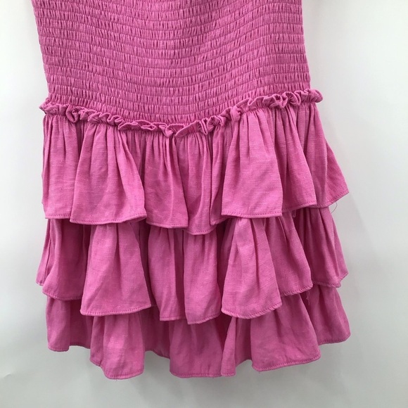 Pink Ruffled Mini Dress - Picture 5 of 8